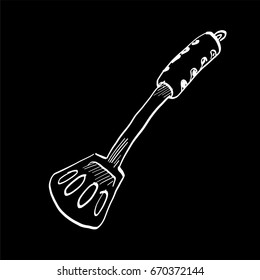 Hand drawn barbecue spatula