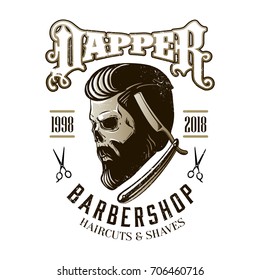 Hand drawn barber shop badge