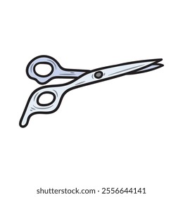 Hand Drawn Barbershop Illustration Colored - Hair Cutting Shears