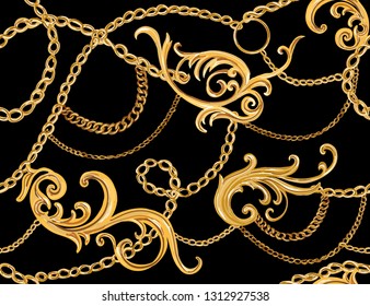 Hand Drawn Baroque Striped Vector Pattern Stock Vector (Royalty Free ...