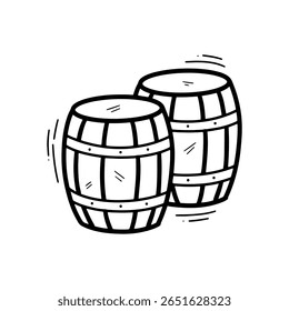 Ilustração De Barris Desenhados À Mão. Vetor Doodle. Isolado no plano de fundo branco - EPS 10 Vetor