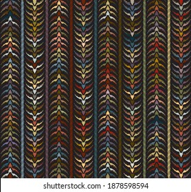 Hand drawn base elements repeated, creating dark, partially colored pattern