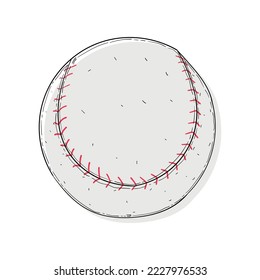 Hand drawn baseball ball, baseball ball sketch vector illustration. Hand-drawn in monochrome. Sport vector moments for tournament.