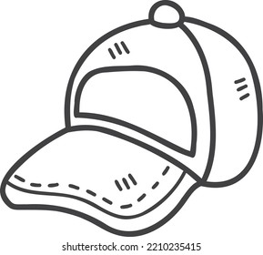 Hand Drawn baseball cap illustration isolated on background