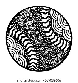 Hand drawn baseball doodle illustration
