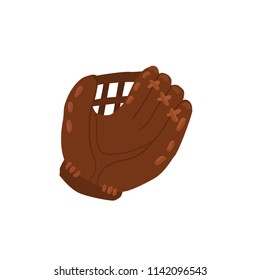 Hand drawn baseball glove isolated on white background. Vector illustration.