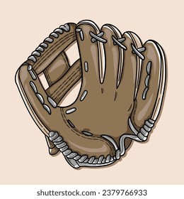 Hand drawn of Baseball Glove vector Illustration