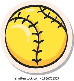 Hand drawn Baseball icon in sticker style vector illustration