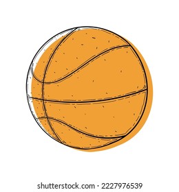 Hand drawn basket ball, basket ball sketch vector illustration. Hand-drawn in monochrome. Sport vector moments for tournament.