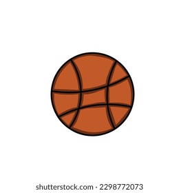 Hand drawn basketball ball icon isolated on white background,vector illustration eps10 