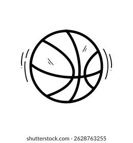 Hand Drawn Basketball Ball Illustration. Doodle Vector. Isolated on White Background - EPS 10 Vector