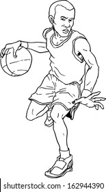 hand drawn basketball boy