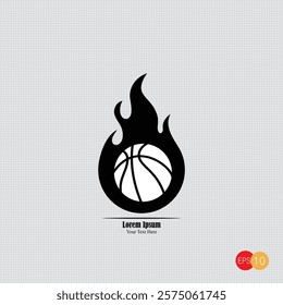 Hand drawn of Basketball logo design, emblem, designs with ball. Sport badge vector illustration