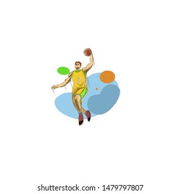 Hand drawn of basketball player