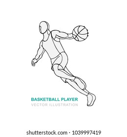 Hand drawn basketball player illustration.
Basketball player vector sketch.