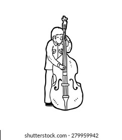 hand drawn bass player