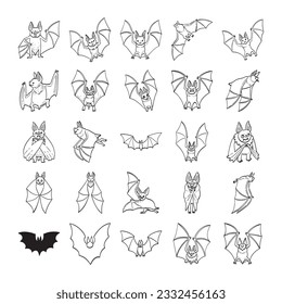 hand drawn Bat illustration isolated on white background.