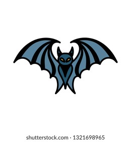 Hand drawn bat on white background