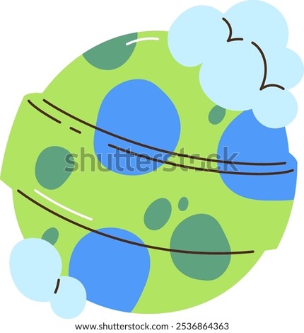Hand Drawn Bath Bomb With Soap Bubbles Vector Illustration