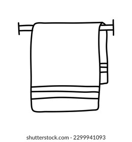 hand drawn bath or kitchen towels doodle vector illustration
