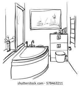 Hand drawn Bathroom