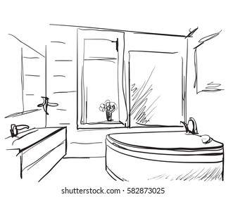 Hand drawn Bathroom