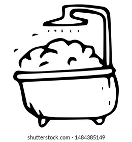 Hand drawn bathroom doodle. Sketch style icon. Decoration element. Isolated on white background. Flat design. Vector illustration.