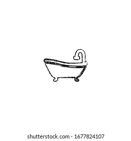 hand drawn of bathub cartoon icon design