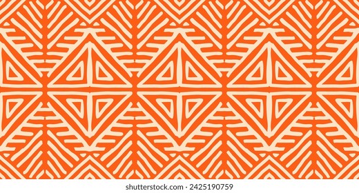 Hand drawn Batik pattern seamless. Geometric chevron abstract illustration, wallpaper. Tribal ethnic vector texture. Aztec style. Folk embroidery. Indian, Scandinavian, African rug, tile.