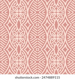 Hand drawn Batik pattern seamless. Geometric doodle abstract illustration, Ethnic wallpaper. Tribal vector texture. Aztec style. Folk embroidery. Indian, Scandinavian, African rug, tile background.