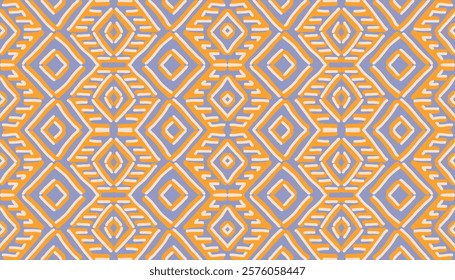 Hand drawn Batik pattern seamless. Geometric doodle abstract illustration, native wallpaper. Tribal ethnic vector texture. Aztec style. Folk embroidery. Indian, Nordic, African rug, tile design.