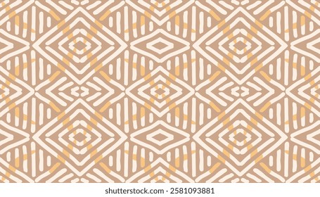 Hand drawn Batik pattern seamless. Geometric doodle abstract illustration, native wallpaper. Tribal ethnic vector texture. Aztec style. Folk embroidery. Indian, Nordic, African rug, tile design.