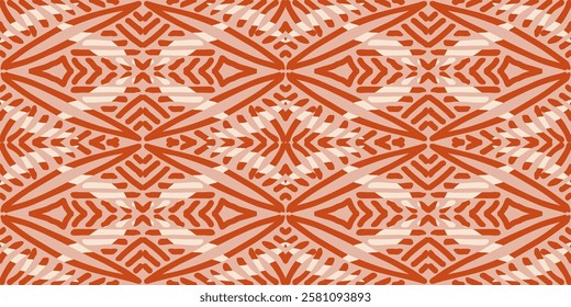 Hand drawn Batik pattern seamless. Geometric doodle abstract illustration, native wallpaper. Tribal ethnic vector texture. Aztec style. Folk embroidery. Indian, Nordic, African rug, tile design.