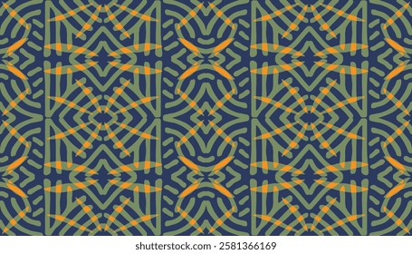 Hand drawn Batik pattern seamless. Geometric doodle abstract illustration, native wallpaper. Tribal ethnic vector texture. Aztec style. Folk embroidery. Indian, Nordic, African rug, tile design.