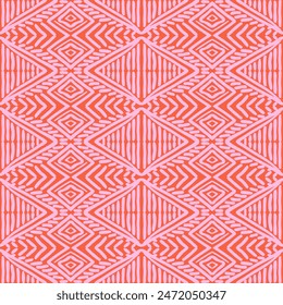 Hand drawn Batik seamless pattern. Geometric doodle abstract background, Ethnic wallpaper. Tribal vector texture. Aztec style. Folk embroidery, Scandinavian art, African rug, tile design.