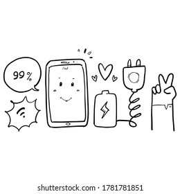 hand drawn of battery charging
