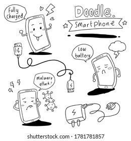 hand drawn of battery charging