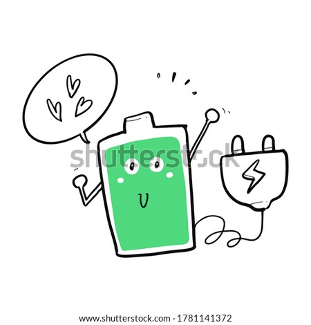 hand drawn of battery charging