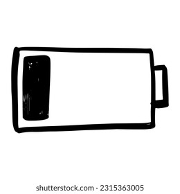 hand drawn of battery charging isolated on white background. vector illustration.