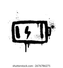 Ilustración de batería dibujada a mano usando arte de graffiti