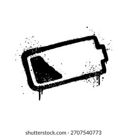 Hand drawn battery illustration using graffiti art