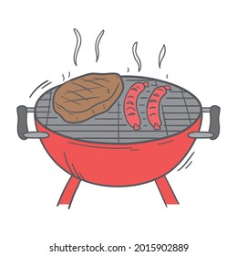 Hand drawn Bbq background for party, vacation, and grill element