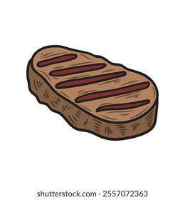 Hand Drawn BBQ Grill Illustration Colored - Tenderloin