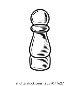 Hand Drawn BBQ Grill Illustration Colorless - Salt Pepper