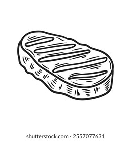 Hand Drawn BBQ Grill Illustration Colorless - Tenderloin