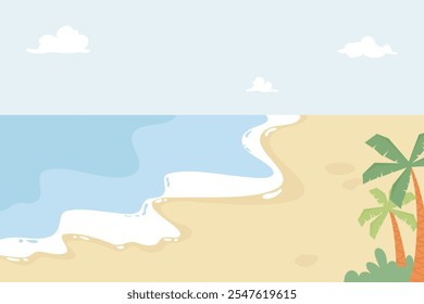 Dibujado a mano ilustración de fondo de playa