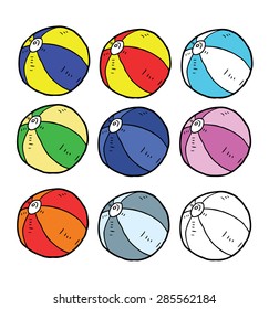 hand drawn beach ball