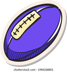 Hand drawn Beach ball icon in sticker style vector illustration