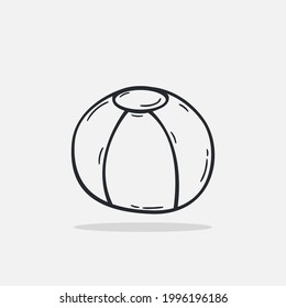 Hand drawn Beach ball icon Design Template. vector sketch doodle illustration isolated on white background. Summer vacation and leisure symbol.