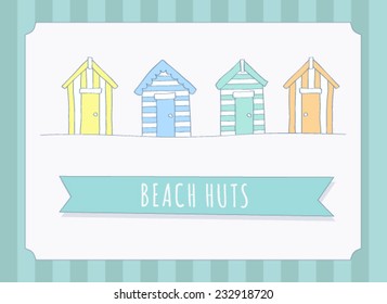 Hand Drawn Beach Huts 